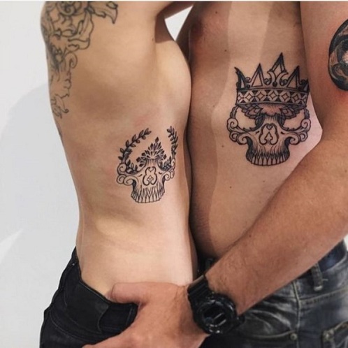 Koponya király és királynő tetoválás