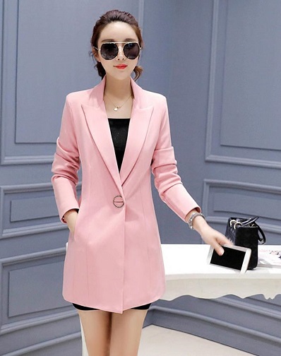 Lang pink Blazer Kvinder