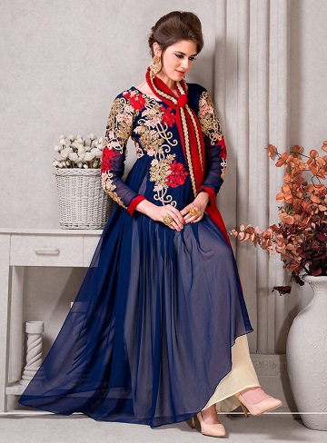 Blue Georgette Anarkali Suit