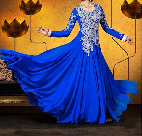 Gulvlængde Anarkali Frock