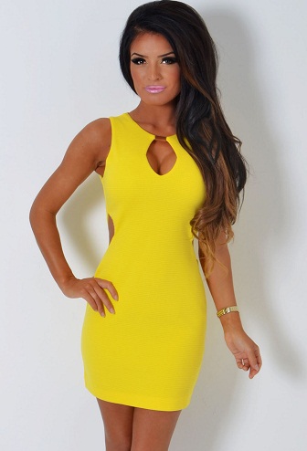 Mini gul kjole