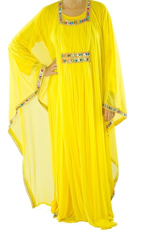 Kaftan gul kjole