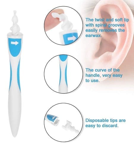 Intelligens tampon fülzsír eltávolítása cserélhető puha tippekkel