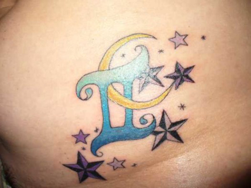 Csillag és Hold Ikrek tetoválás tervezés