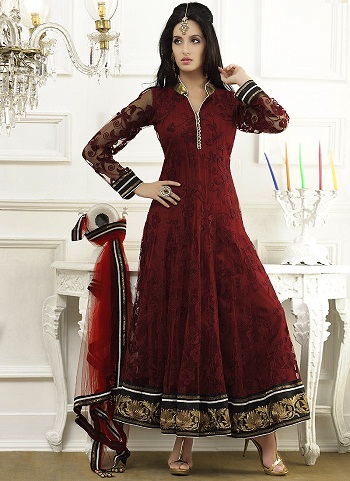 Maroon Designer Party Wear