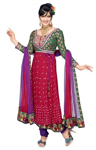 Bandhani Selyem Salwar Öltöny