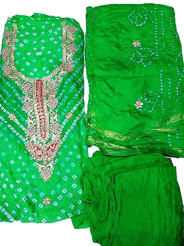 Bandhani Salwar öltöny tükörmunkával