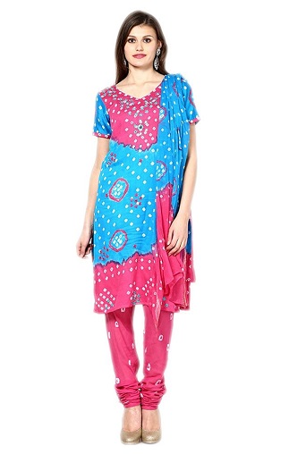 Pink Bandhani Salwar -jakkesæt