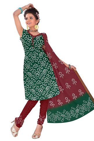 Bomulds Bandhani Salwar -jakkesæt