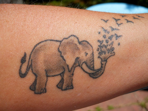 Indiai elefánt tetoválás tervezés