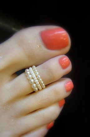 Gyönyörű Pearl Toe gyűrű