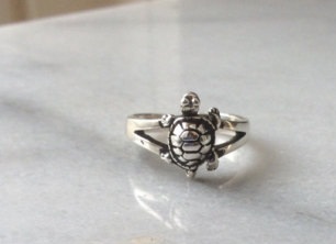 Skildpadde sølv tå ring design