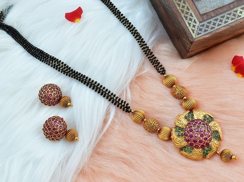 1 g guld nordindisk mangalsutra