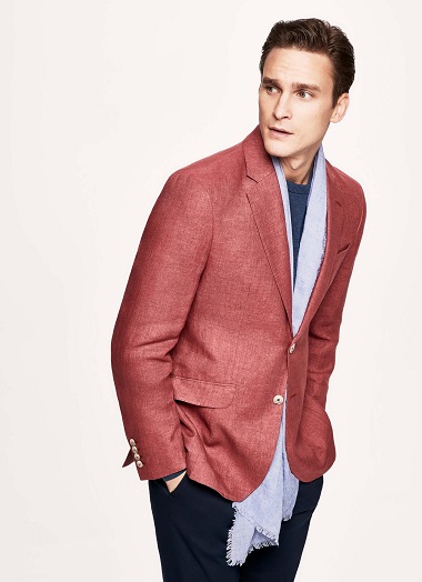 Red Linen Blazer Mænd