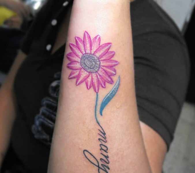 Lilla Gerbera -tatovering