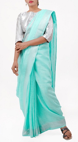 Almindeligt linned Sarees