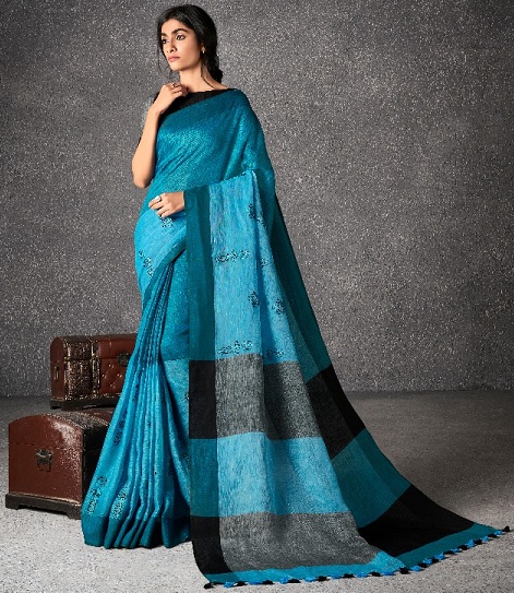 Khadi Linen Saree