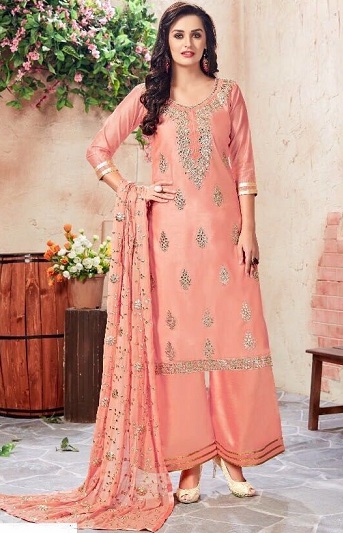 Chanderi Kameez Med Palazzo