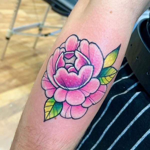 Pink Peony Tattoo