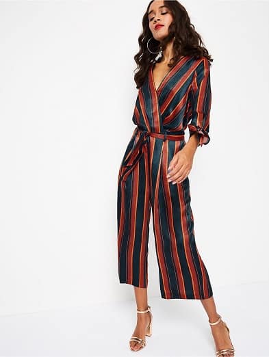 Csíkos Culotte Jumpsuit