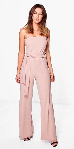 Pánt nélküli Warp övvel ellátott Culotte Jumpsuit
