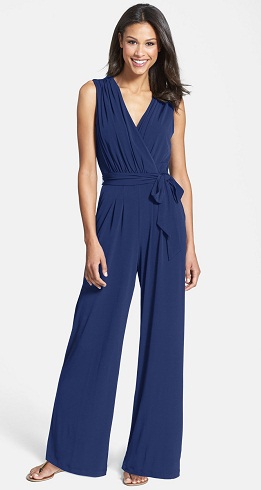 Kék hajtogatott pakolás Culotte Jumpsuit