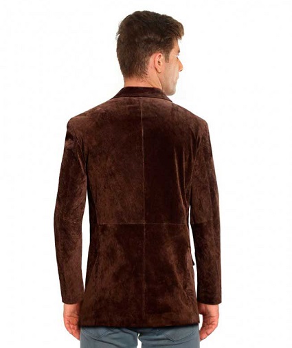 Maroon Suede Blazer Men