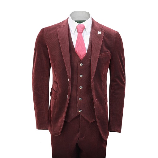 Maroon Corduroy Blazer Mænd