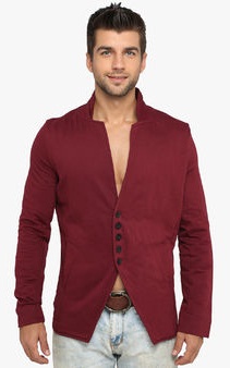 Lucfashion Maroon Blazer til mænd