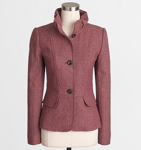 Maroon Tweed Blazer Kvinder