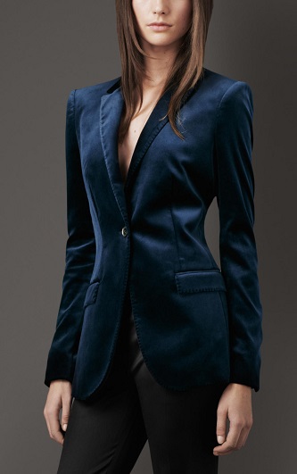 Blazer i stretch fløjl