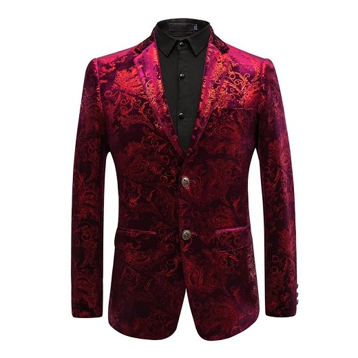 Slim-Fit Velvet Blazer Mænd