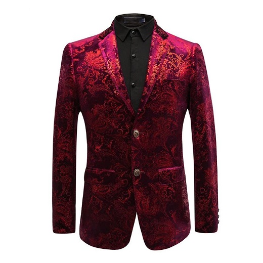 Slim-Fit Velvet Blazer Férfi