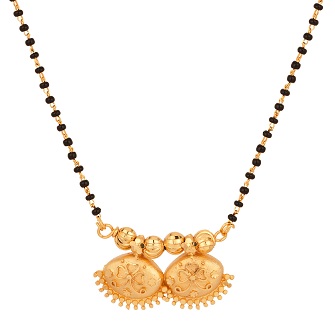 Club Design Engalrusted Mangalsutra Pendant in Gold