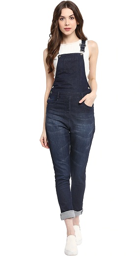 Slim Fit Ripped Dungaree -kjole