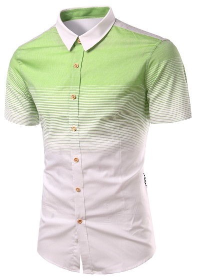 Turn Down Collar Grønne kortærmede skjorter til mænd