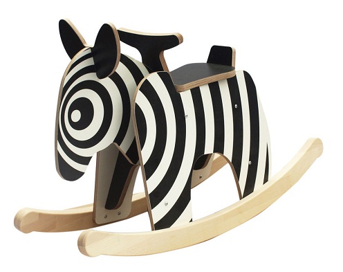 Fából készült zebra hintaló