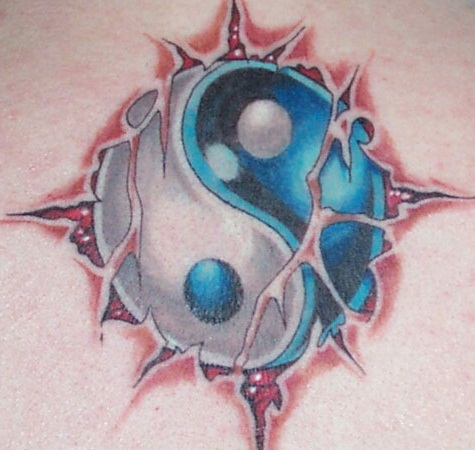 3D Yin Yang tatovering
