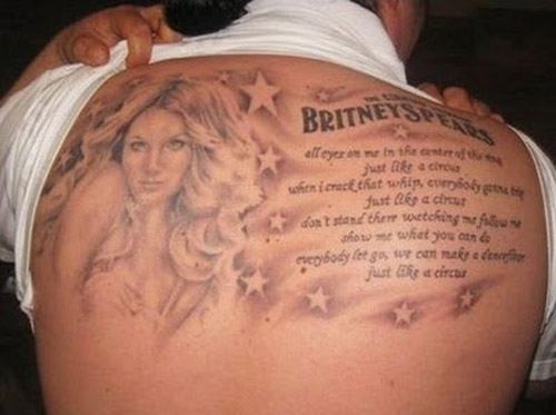 Britney Spears Funny Tattoo Back