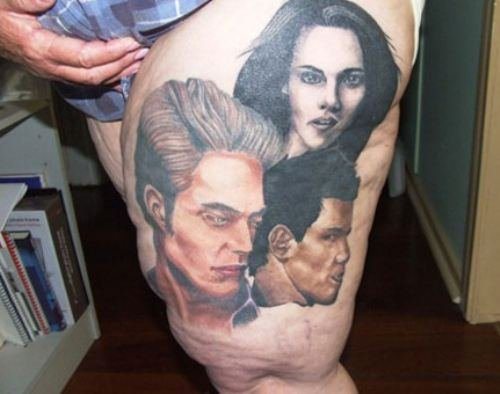 Twilight Funny Tattoo på låret