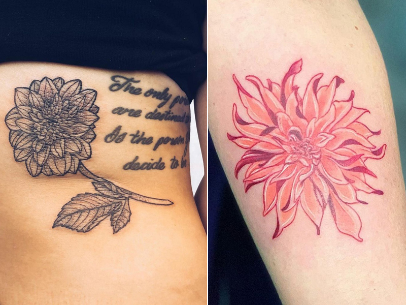 Dahlia virágos tetoválás minták
