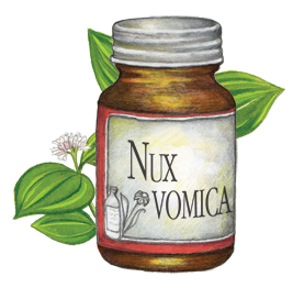Nux Vomica (homøopatisk medicin mod hovedpine)