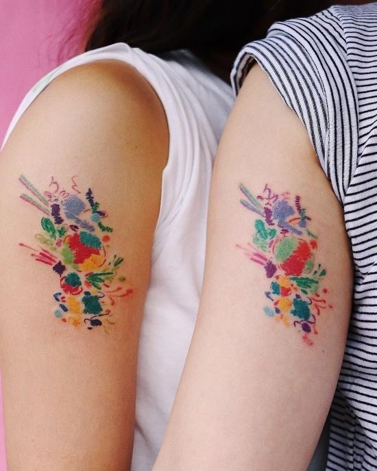 170 luovaa sisaruksen tatuointiideaa ja inspiraatiota värikkäitä abstrakteja tatuointeja sisarelle
