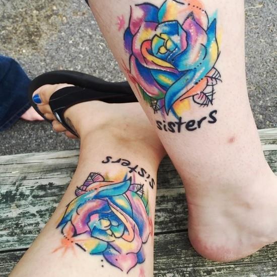 170 luovaa sisaruksen tatuointiideaa ja inspiraatiota värikäs akvarelli ruusut sisar