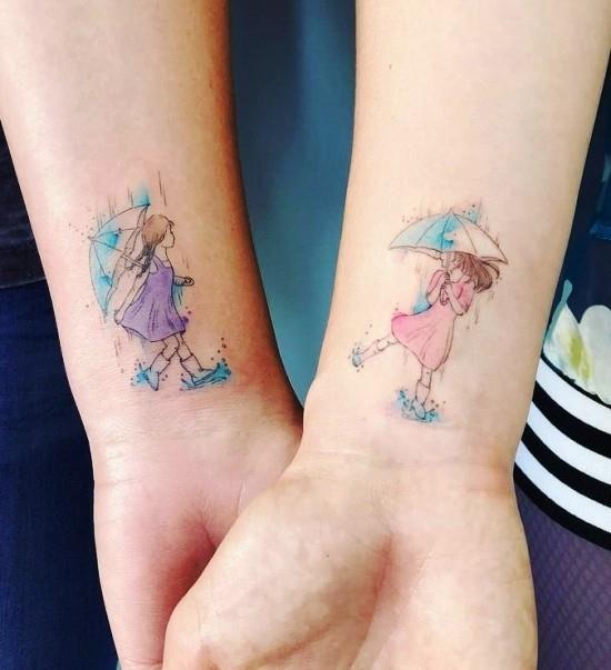 170 luovaa sisaruksen tatuointi -ideaa ja inspiraatiota tanssimassa sateessa