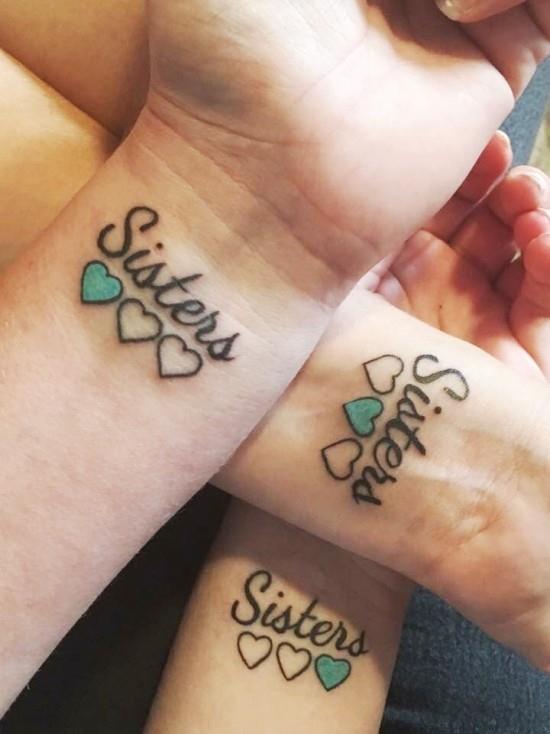 170 luovaa sisaruksen tatuointiideaa ja inspiraatiota kolme sisaren sydäntä