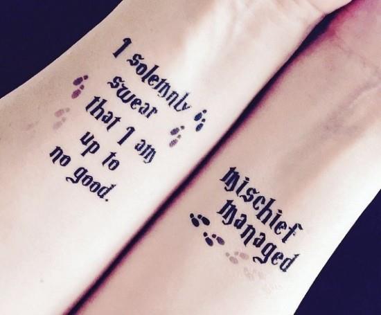 170 luovaa sisaruksen tatuointi -ideaa ja inspiraatiota Harry Potter -sitaateista