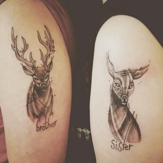 170 luovaa sisaruksen tatuointiideaa ja inspiraatiota peuroja ja peuroveli sisar