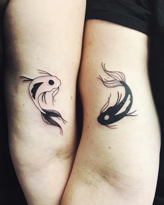 170 luovaa sisaruksen tatuointi -ideaa ja inspiraatiota koi fish yin ja yang