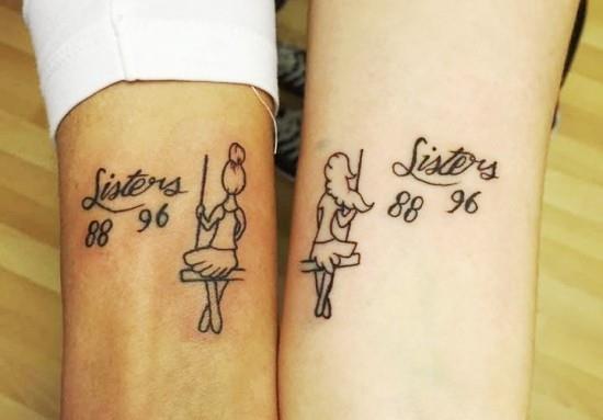 170 luovaa sisaruksen tatuointiideaa ja inspiraatiota sisar swingissä päivämäärän ja nimen kanssa